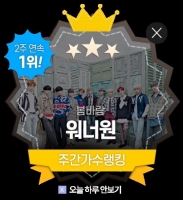  워너원, '팬앤스타' 가수랭킹 2주 연속 1위