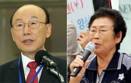 ▲ 여의도순복음교회 조용기 원로 목사(왼쪽)와 일제강점기 근로정신대에 강제 동원된 양금덕 할머니.