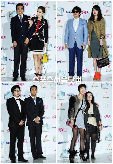 



▲ 정준호-이하정 결혼식에 커플룩으로 등장한 세 커플/사진 