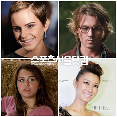 ▲ 네티즌의 장난으로 사망설이 나돌았던 스타들. 좌측 상단부터 시계방향으로 엠마 왓슨, 조니 뎁, 변정수, 마일리 사이러스./사진=더팩트DB