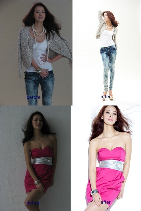 ▲ 자신의 미니홈피에 올린 무보정 사진과 화보용 사진에서 색감 외에 큰 변화가 없어 이슈가 된 정애연/사진=온걸