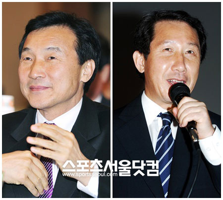 ▲ 왼쪽부터 민주당 손학규 대표, 김근태 전 의원. /출처=더팩트