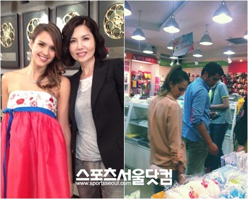 ▲ 방한 기간 동안 tvN '백지연의 피플인사이드' 녹화 참여 및 서울 시내 곳곳에 등장해 화제를 모은 제시카 알바./제시카 알바 트위터, 이현경 기자