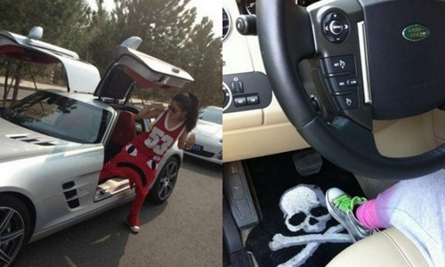 



여군 쟈오쟈오의 웨이보에 올라온 고급 외제차량 사진들./웨이보 캡처