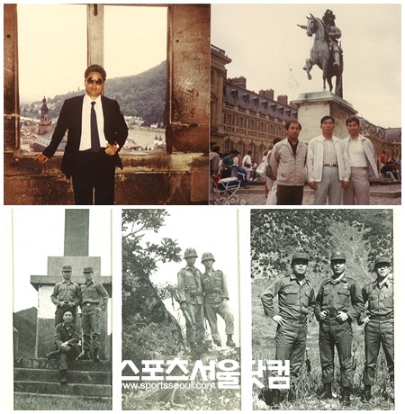위의 사진은 영관 장교 시절의 모습. 아래는 군 선후배와 함께한 사진이다.