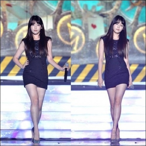 아이유의 '여신 몸매'가 공개돼 네티즌들 사이에 화제다. / 출처 = 온라인 커뮤니티 캡처