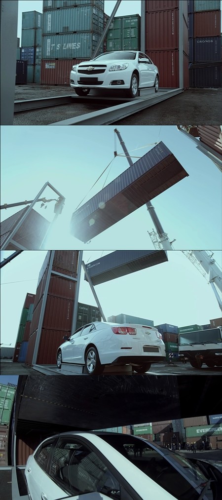 



쉐보레 말리부의 쇠공 충돌 실험과 컨테이너 쌓기 실험이 관심을 모으고 있다./ 쉐보레 말리부 티저 영상 캡처