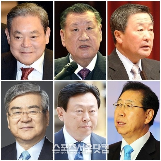 



이건희 삼성전자 회장은 이번 추석에 외국에 머물고 정몽구 현대차그룹 회장, 구본무 LG그룹 회장, 정준양 포스코 회장, 신동빈 롯데그룹 회장은 자택에서 차례를 지내며 가족들과 시간을 보낼 예정이다. 조양호 한진그룹 회장(왼쪽 위부터 시계방향)은 국외 현장 점검을 위해 출장길에 오른다./더팩트DB