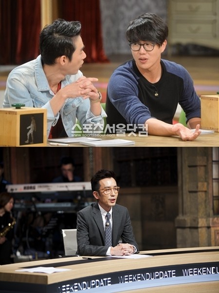 안상휘 CP는 '마녀사냥'의 출연자 중 성시경(위)을 게스트로 초대하고 싶다고 한 반면, 김민지 PD는 'SNL 코리아'의 '감성변태' 유희열을 탐나는 출연자로 지목해 눈길을 끌고 있다./문병희 기자, CJ E&M 제공