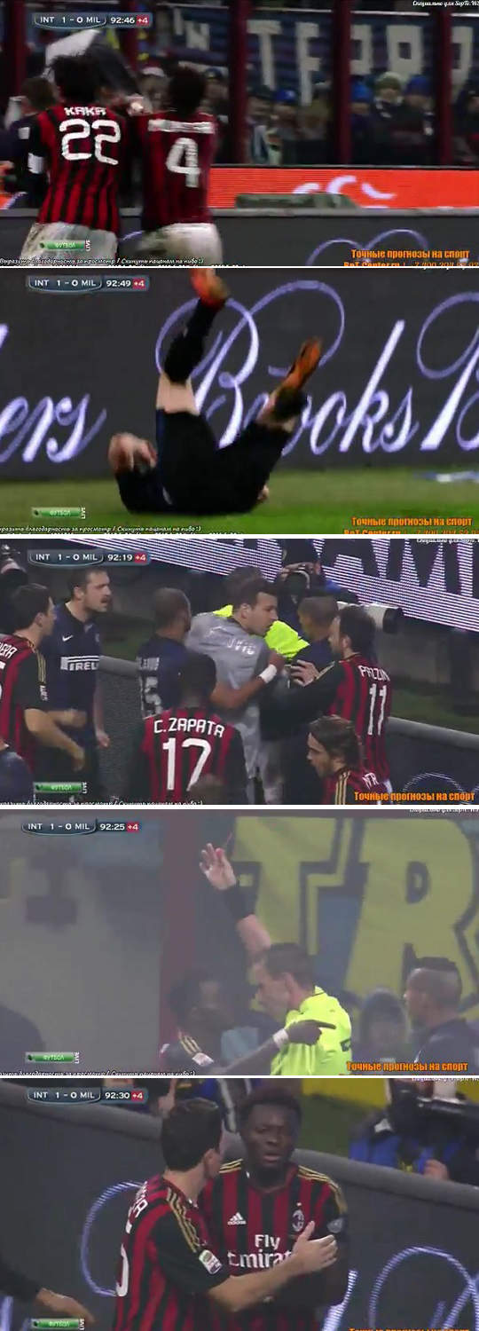 인테르 밀란과 경기에서 퇴장 당한 AC밀란 설리 알리 문타리. / 유튜브 영상 캡처