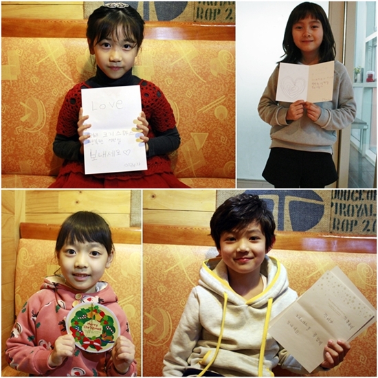 아액배우 이레, 갈소원, 전진서, 강지우(왼쪽 위부터 시계방향으로)가 시청자들에게 깜찍한 크리스마스 인사를 건네고 있다./티아이 엔터테인먼트 제공