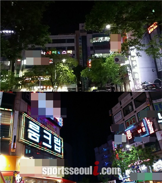학생 선수단이 머무르게 될 모텔 주변에서 '안마방', '보도방' 등 유흥업소 간판을 심심치 않게 목격할 수 있다.