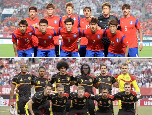 



한국이 27일 상파울루의 아레나 데 상파울루에서 벨기에와 2014 브라질 월드컵 조별리그 H조 3차전을 앞두고 있다. / 더팩트 DB, 벨기에 축구협ㅎ