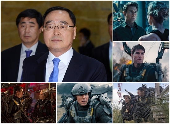 



26일 유임된 정홍원(왼쪽 위) 국무총리와 지난 4일 개봉한 영화 '엣지 오브 투모로우' 스틸. /더팩트DB, 워너 브러더스 코리아(주) 제공