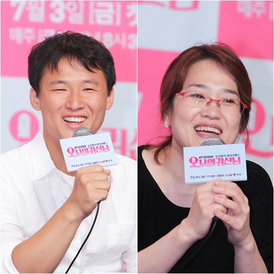 꺼진 tvN 살릴 제작진. '고교처세왕'으로 호평을 받은 유제원 PD(왼쪽)와 양희승 작가가 '오 나의 귀신님'으로 다시 만났다. /CJ E&M 제공