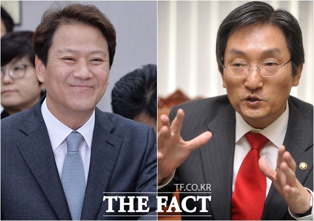 임종석(왼쪽) 대통령 비서실장 후임으로 노영민 주중대사가 유력한 것으로 알려졌다. 청와대는 이르면 8일 비서실 등 주요 참모진을 교체한다. /더팩트DB