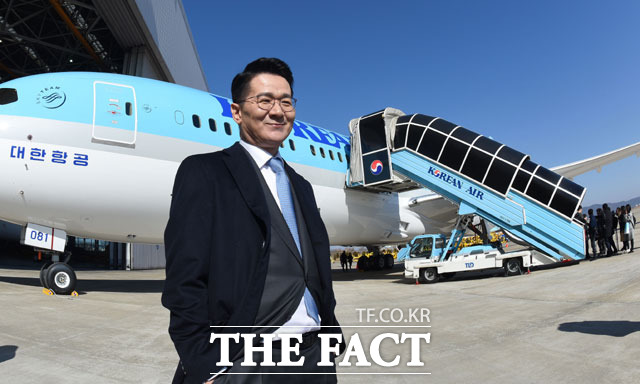 조원태 한진그룹 회장이 27일 서울 중구 한진빌딩 본관 26층 대강당에서 열린 한진칼 제7기 정기 주주총회에서 사내이사로 재선임됐다. /배정한 기자