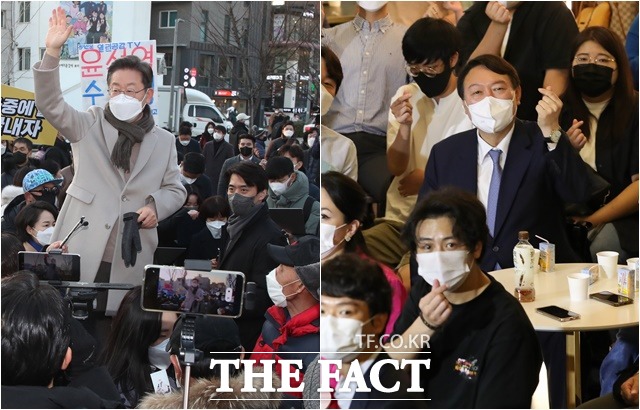 이재명 민주당 대선 후보와 윤석열 국민의힘 대선 후보는 2030 세대 공략에 공을 들이고 있다. /국회사진취재단