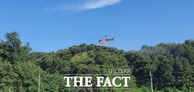 충남도는 천안 등 5개 시군 6367㏊를 대상으로 밤나무 해충 항공방제를 실시한다. / 충남도 제공