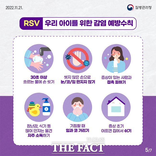 호흡기세포융합바이러스(RSV) 예방수칙 안내문./질병관리청