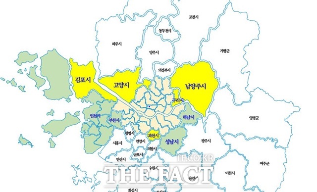 오세훈표 무제한 대중교통 이용권 기후동행카드가 오는 30일 첫차부터 고양시와 과천시 지하철까지 서비스를 확장한다. 기후동행카드 도시철도 구간. /서울시