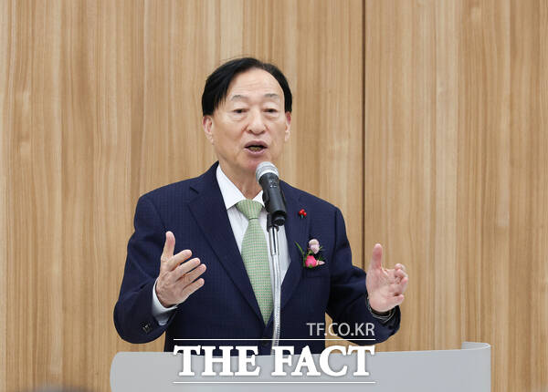 설동호 대전시교육감이 지난 3일 열린 대전체육중고등학교 그린스마트스쿨 개관식에 참석해 인사말을 하고 있다./대전시교육청