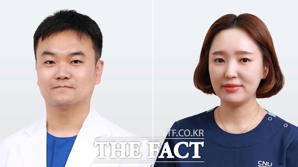 충남대학교병원 성형외과 권혁재 교수와 이영 간호사가 10일 대한창상학회로부터 창상전문가(FKWA) 자격을 취득했다. /충남대학교병원