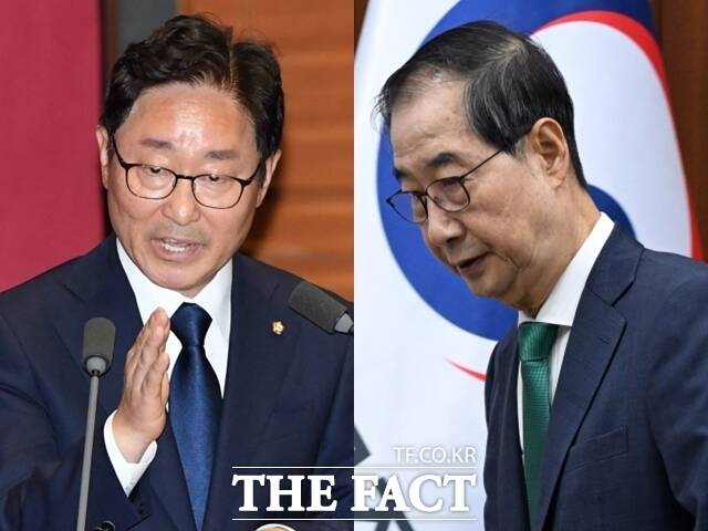 한덕수 국무총리는 11일 이른바 한한(한덕수-한동훈) 체제가 윤석열 대통령의 내란 행위에 이은 연성 쿠데타라는 지적에 대해 동의할 수 없다고 밝혔다. /남윤호·임영무 기자