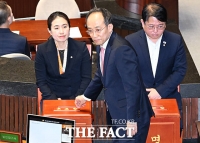  윤석열 대통령에 대한 두 번째 탄핵소추안 표결에 참여한 국민의힘 [TF사진관]