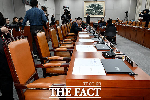 국민의힘 의원들의 빈자리.