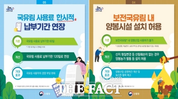 국유림 사용료 한시적 납부 기간 연장·보전국유림 내 양봉시설 설치 허용 안내문. /서부지방산림청