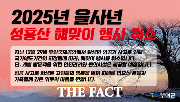 2025년 을사년 성흥산 해맞이 행사 취소 웹자보 /부여군