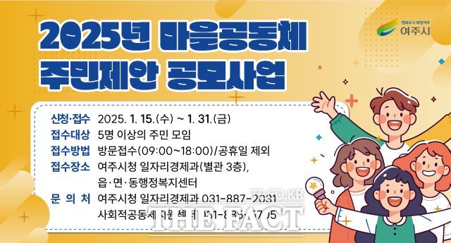 경기 여주시 2025년 마을공동체 주민제안 공모사업 안내 포스터./여주시