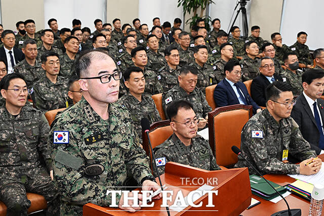 발언대에 선 곽종근 전 특수전사령관.