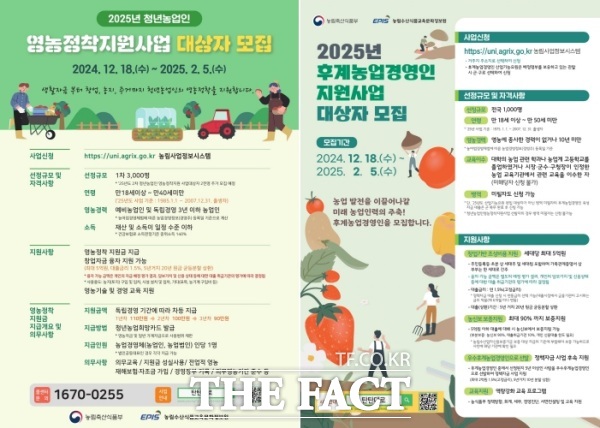 2025년 청년농업인 영농정착지원사업, 후계농업경영인 육성사업 홍보물. /장수군
