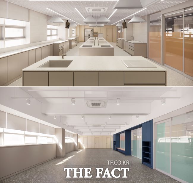 철산건강생활지원센터 영양교육실(위), 운동교육실 투시도 /광명시