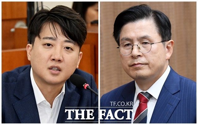 이준석 개혁신당 의원(왼쪽)과 황교안 전 국무총리가 부정선거 음모론을 두고 신경전을 이어가고 있다. /배정한·남용희 기자 