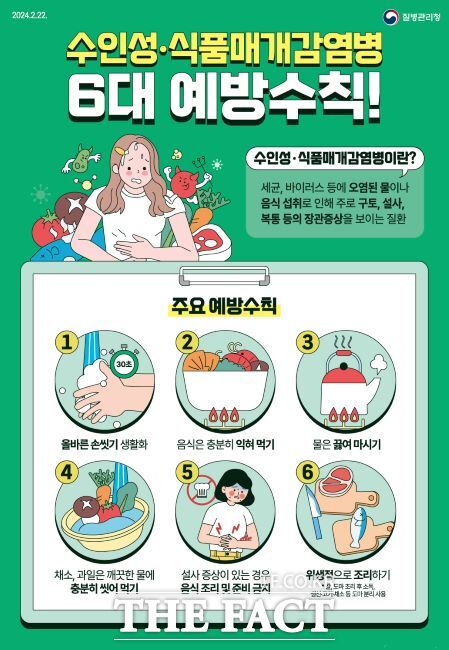 수인성·식품매개 감염병 예방수칙 안내문./질병관리청
