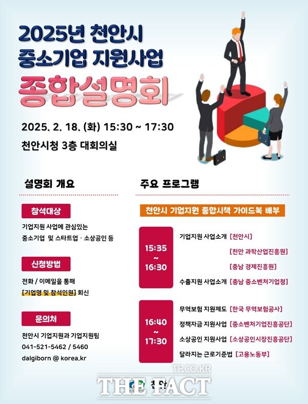 2025 중소기업 지원사업 종합설명회 홍보문 /천안시