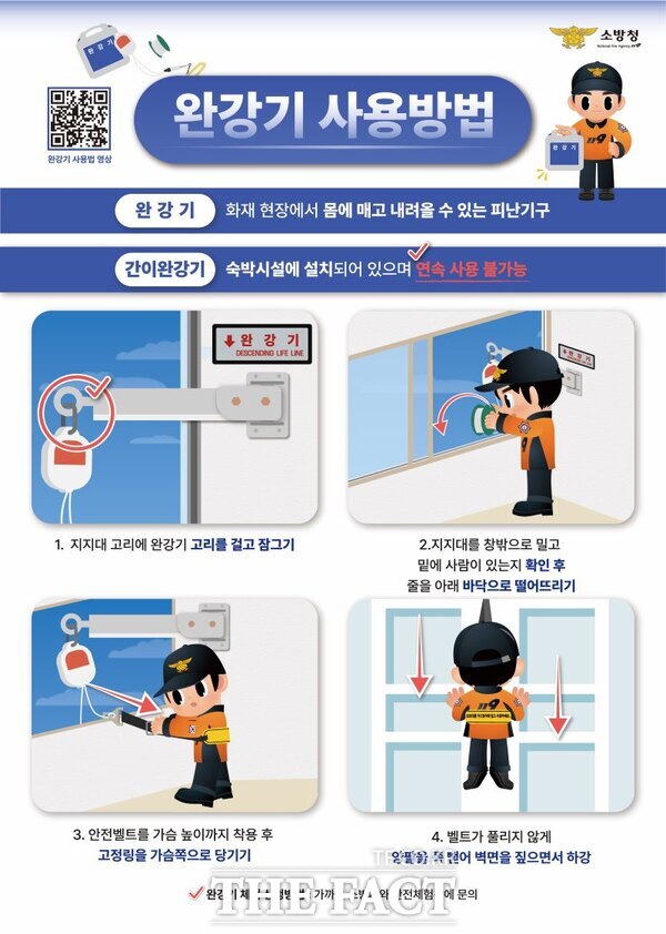 완강기 사용방법 안내문. /천안동남소방서