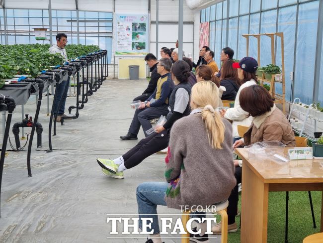 화성시 2024 기초반 선도 농가 견학 교육 모습. /화성시