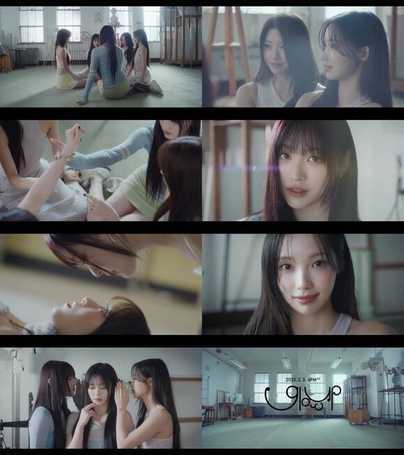 리센느는 반짝이는 곡이다. 중독적인 가사 댓댓이 있다. 반복되는 가사라 중독적이다. 들으면서 집중해 주셨으면 좋겠다고 타이틀곡 Glow Up을 소개했다. 사진은 뮤직비디오 장면. /더뮤즈엔터