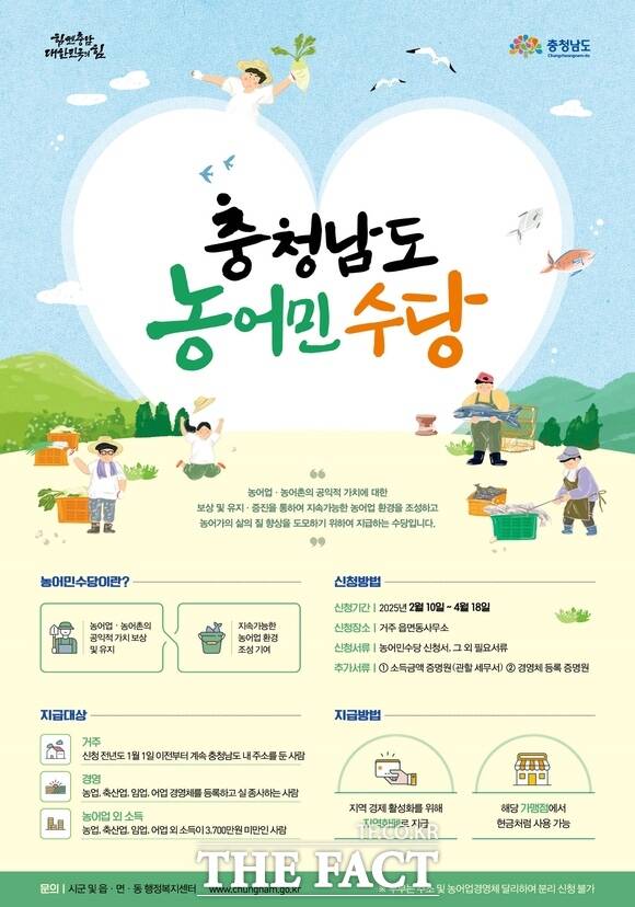 당진시 2025년 충남 농어민수당 신청 홍보 포스터. /당진시