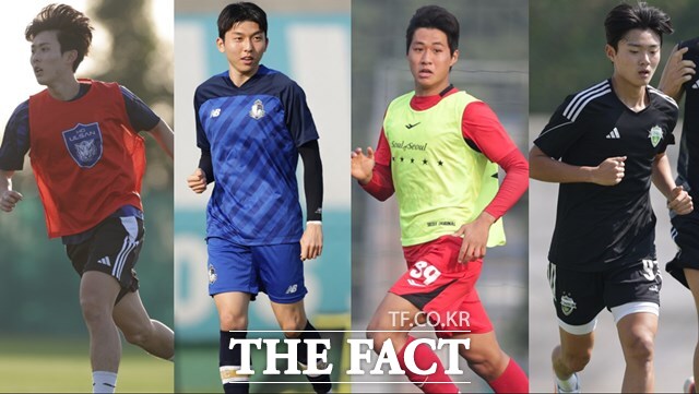 신춘 그라운드에 활력을 불어넣을 K리그의 영건 윤재석 서재민 강주혁, 진태호(왼쪽부터)./K리그