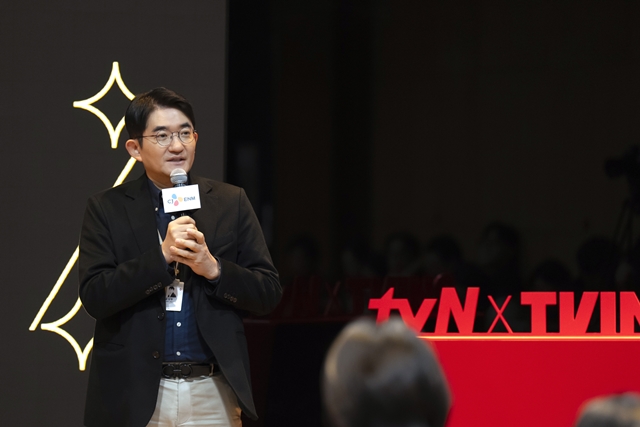 윤상현 대표가 tvN과 티빙을 포함한 CJ ENM의 콘텐츠 라인업을 발표하며 2025년 포부를 밝혔다. /CJ ENM