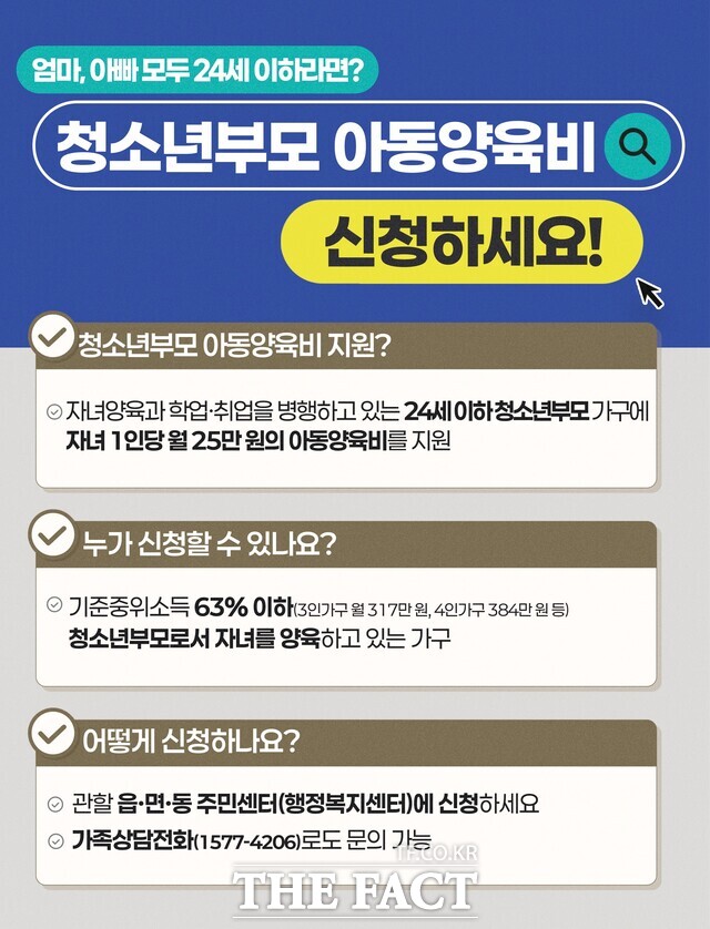 전남도 청소년부모 아동양육비 지원사업 포스터./전남도