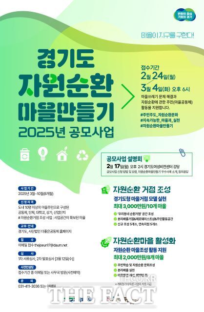 경기도 2025년도 자원순환마을 만들기 공모 안내 포스터./경기도