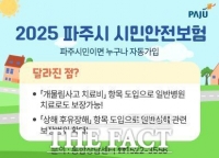  파주시, 2025년 시민안전보험 보장 2개 항목 확대