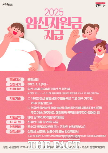 용인시 임신지원금 안내 홍보물./용인시