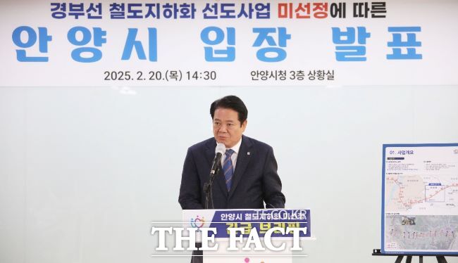 20일 기자회견 하는 최대호 시장./안양시